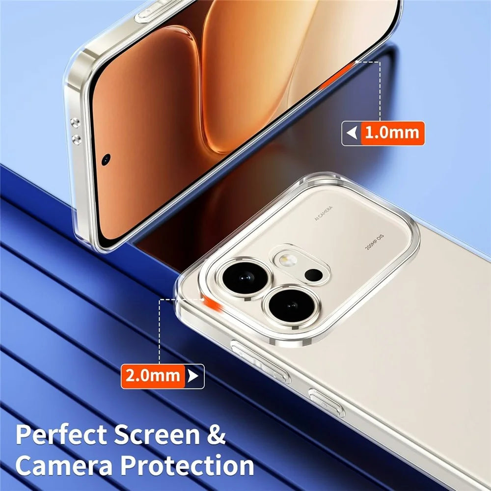 For Honor 600 5G Case TPU Clear Phone Cover + 2PCS Tempered Glass Screen Film 2.5D Arc Edge - 3