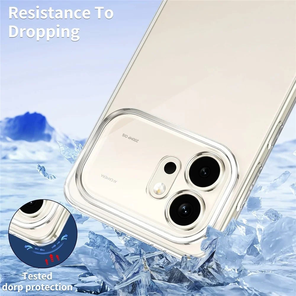 For Honor 600 5G Case TPU Clear Phone Cover + 2PCS Tempered Glass Screen Film 2.5D Arc Edge - 5
