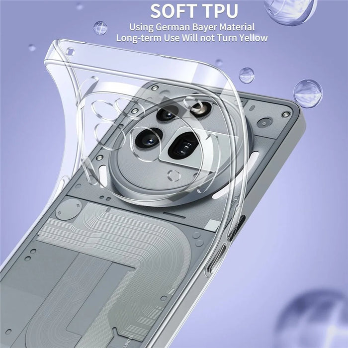 For Nothing Phone (3a) Pro Case TPU Clear Phone Cover + 2PCS Tempered Glass Screen Film 2.5D Arc Edge - 2