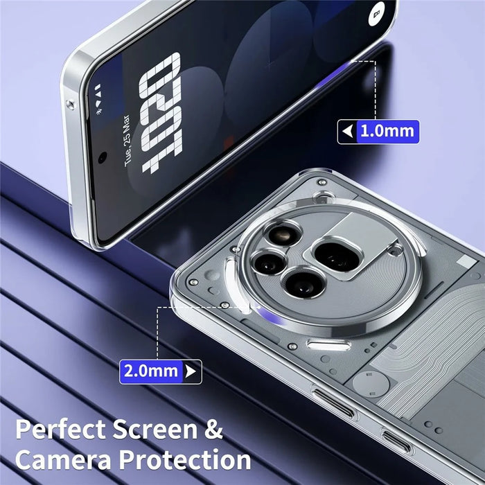 For Nothing Phone (3a) Pro Case TPU Clear Phone Cover + 2PCS Tempered Glass Screen Film 2.5D Arc Edge - 7