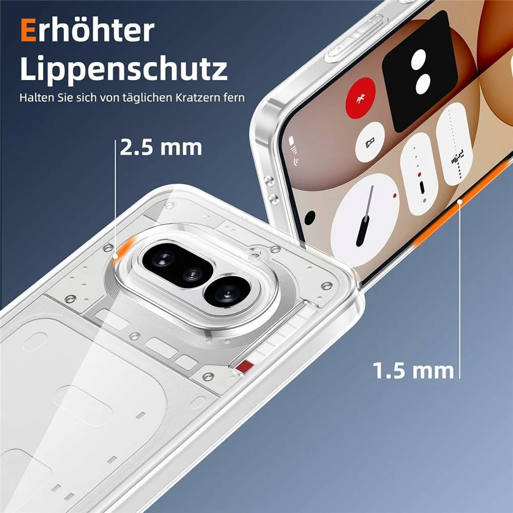 For Nothing Phone (4a) Case TPU Clear Phone Cover + 2PCS Tempered Glass Screen Film 2.5D Arc Edge - 3