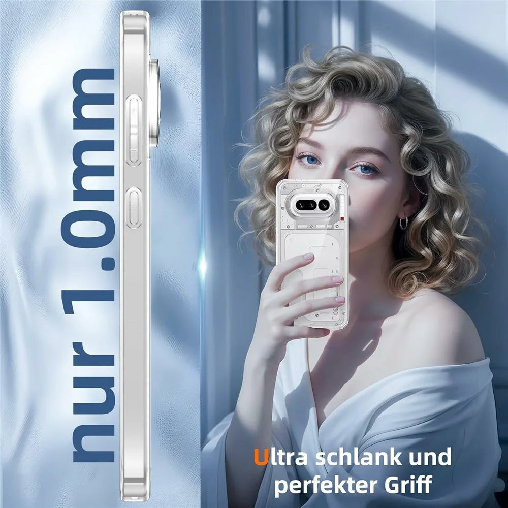For Nothing Phone (4a) Case TPU Clear Phone Cover + 2PCS Tempered Glass Screen Film 2.5D Arc Edge - 6
