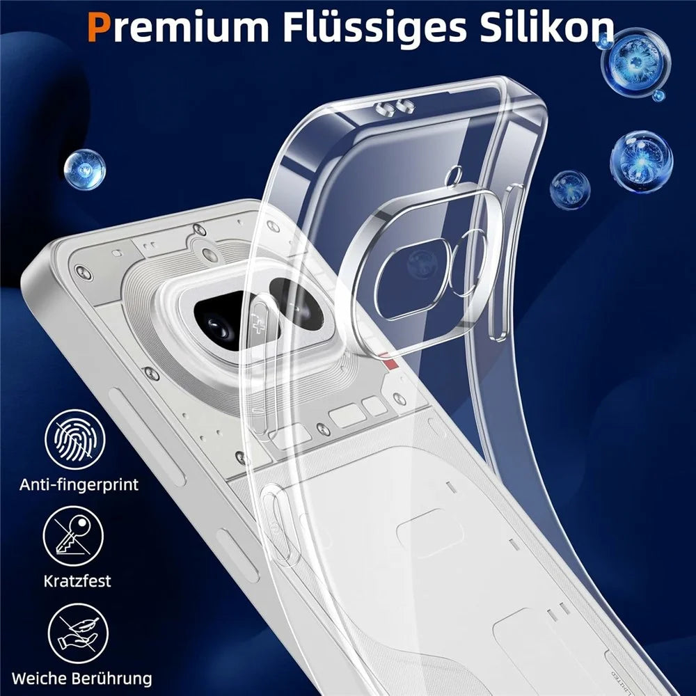 For Nothing Phone (4a) Case TPU Clear Phone Cover + 2PCS Tempered Glass Screen Film 2.5D Arc Edge - 7