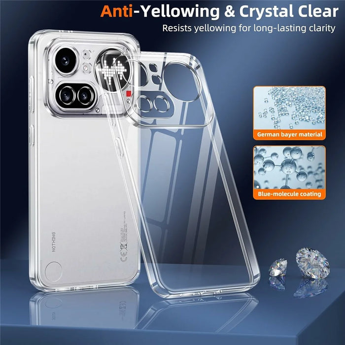 For Nothing Phone (4a) Pro Case TPU Clear Phone Cover + 2PCS Tempered Glass Screen Film 2.5D Arc Edge - 2