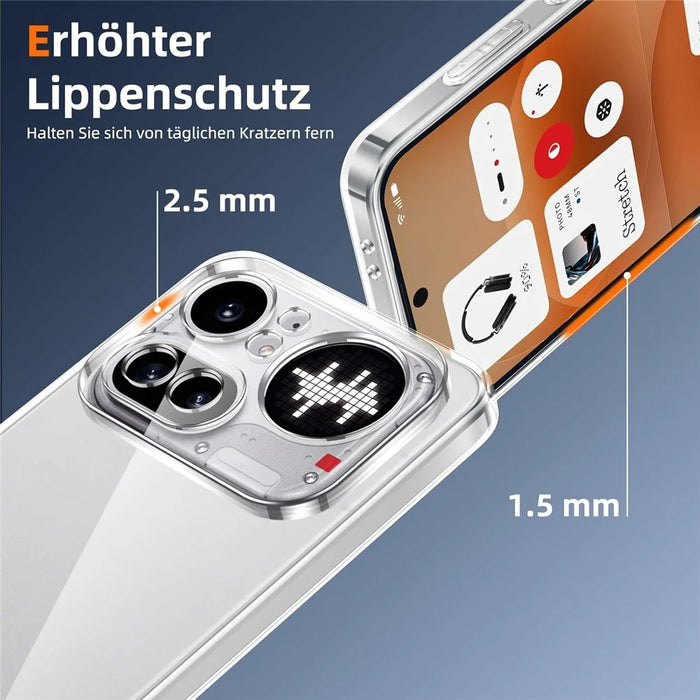For Nothing Phone (4a) Pro Case TPU Clear Phone Cover + 2PCS Tempered Glass Screen Film 2.5D Arc Edge - 5