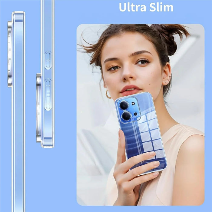 For Xiaomi Poco C85 5G Case TPU Clear Phone Cover + 2PCS Tempered Glass Screen Film 2.5D Arc Edge - 3
