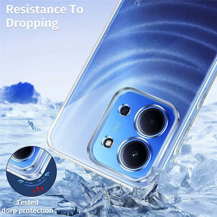 For Xiaomi Poco C85 5G Case TPU Clear Phone Cover + 2PCS Tempered Glass Screen Film 2.5D Arc Edge - 6