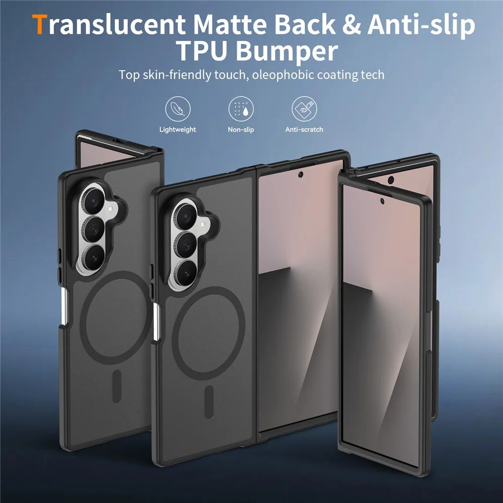 For Samsung Galaxy Z Fold8 Ultra Magnetic Case TPU + PC Skin-Feel Phone Cover with 2Pcs Outer Screen Tempered Glass Film + 2Pcs Inner Screen Hydrogel Film - Black - 5