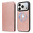 For iPhone 18 Pro / iPhone 17 Pro Magnetic Case Detachable 2 in 1 Leather Wallet Phone Cover - Rose Gold - 5