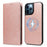 For iPhone 12 Pro Max Magnetic Case Detachable 2 in 1 Leather Wallet Phone Cover - Rose Gold - 5