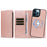 For iPhone 12 Pro Max Magnetic Case Detachable 2 in 1 Leather Wallet Phone Cover - Rose Gold - 6