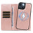 For iPhone 14 / iPhone 13 Magnetic Case Detachable 2 in 1 Leather Wallet Phone Cover - Rose Gold - 2