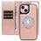 For iPhone 15 Magnetic Case Detachable 2 in 1 Leather Wallet Phone Cover - Rose Gold - 4