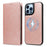 For iPhone 13 Pro Max Magnetic Case Detachable 2 in 1 Leather Wallet Phone Cover - Rose Gold - 5