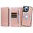 For iPhone 13 Pro Max Magnetic Case Detachable 2 in 1 Leather Wallet Phone Cover - Rose Gold - 6