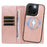 For iPhone 16 Pro Magnetic Case Detachable 2 in 1 Leather Wallet Phone Cover - Rose Gold - 2