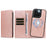 For iPhone 16 Pro Magnetic Case Detachable 2 in 1 Leather Wallet Phone Cover - Rose Gold - 6