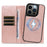 For iPhone 13 Pro Magnetic Case Detachable 2 in 1 Leather Wallet Phone Cover - Rose Gold - 2