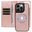 For iPhone 13 Pro Magnetic Case Detachable 2 in 1 Leather Wallet Phone Cover - Rose Gold - 4