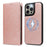 For iPhone 15 Pro Max Magnetic Case Detachable 2 in 1 Leather Wallet Phone Cover - Rose Gold - 5