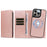 For iPhone 15 Pro Max Magnetic Case Detachable 2 in 1 Leather Wallet Phone Cover - Rose Gold - 6