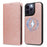 For iPhone 14 Pro Max Magnetic Case Detachable 2 in 1 Leather Wallet Phone Cover - Rose Gold - 5