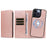 For iPhone 14 Pro Max Magnetic Case Detachable 2 in 1 Leather Wallet Phone Cover - Rose Gold - 6