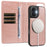 For iPhone 16 Magnetic Case Detachable 2 in 1 Leather Wallet Phone Cover - Rose Gold - 3