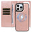 For iPhone 16 Pro Max Magnetic Case Detachable 2 in 1 Leather Wallet Phone Cover - Rose Gold - 4