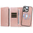 For iPhone 16 Pro Max Magnetic Case Detachable 2 in 1 Leather Wallet Phone Cover - Rose Gold - 6