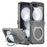 For Samsung Galaxy Z Flip8 Case with Magnetic Kickstand Spring Hinge PC Folding Phone Cover - Transparent - 1