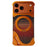 For iPhone 17 Pro Max Case Rotating Magnetic Kickstand Carbon Fiber Texture PC + Metal Shockproof Phone Cover - Orange - 1