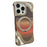 For iPhone 16 Pro Case Rotating Magnetic Kickstand Carbon Fiber Texture PC + Metal Shockproof Phone Cover - Desert Gold - 1