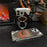 For iPhone 16 Pro Case Rotating Magnetic Kickstand Carbon Fiber Texture PC + Metal Shockproof Phone Cover - Desert Gold - 2