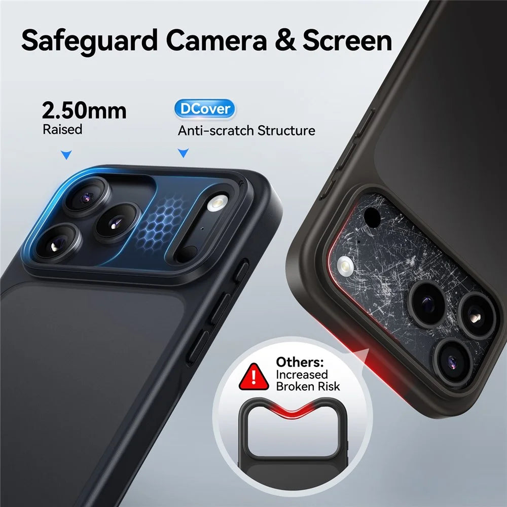 CASEKOO for iPhone 18 Pro Max / 17 Pro Max Case PC + TPU Matte Finish Anti-Fingerprint Phone Cover - Black - 3