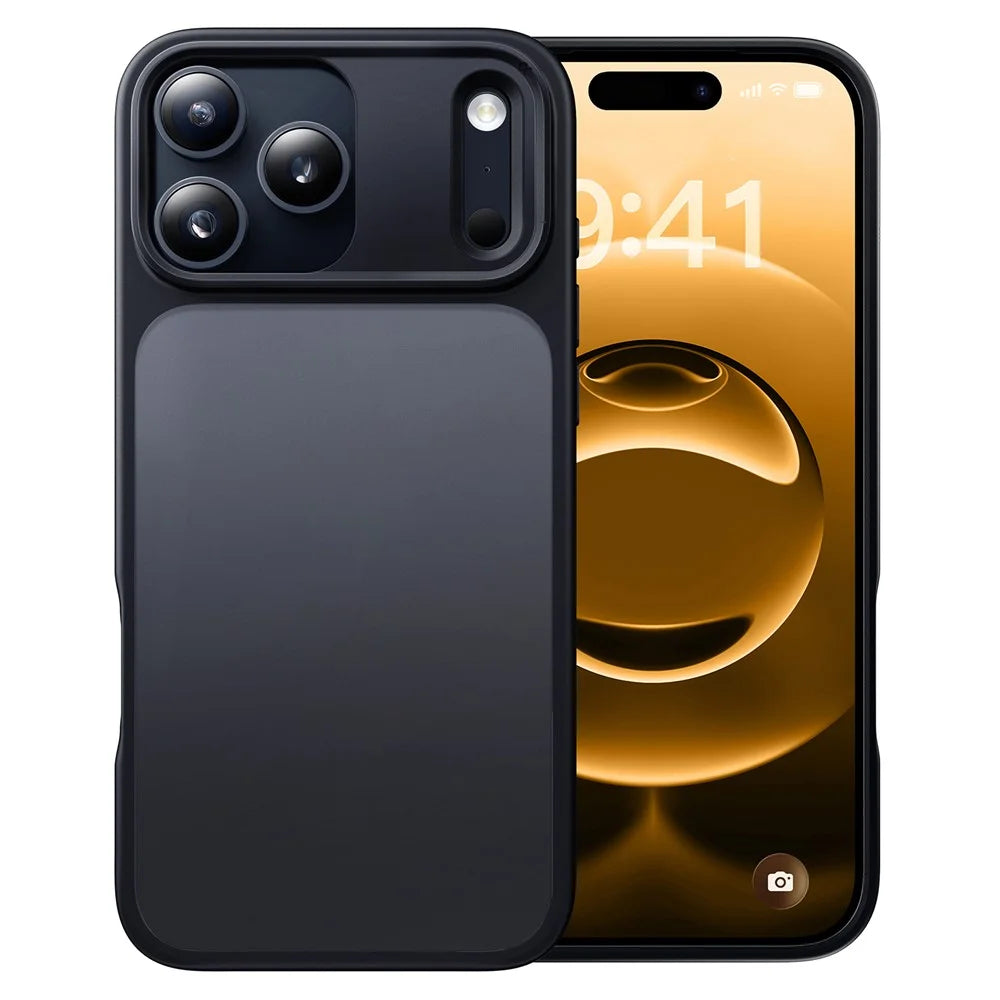 CASEKOO for iPhone 18 Pro / 17 Pro Case PC + TPU Matte Finish Anti-Fingerprint Phone Cover - Black - 1