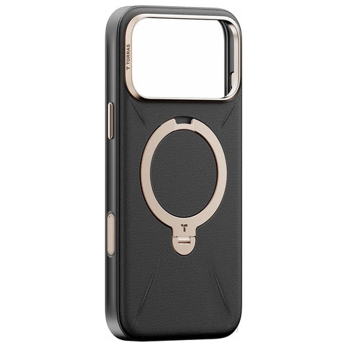 TORRAS Ostand Q3 VegSkin Series For iPhone 18 Pro Max / 17 Pro Max Case Compatible with MagSafe Kickstand Phone Cover - Black - 1