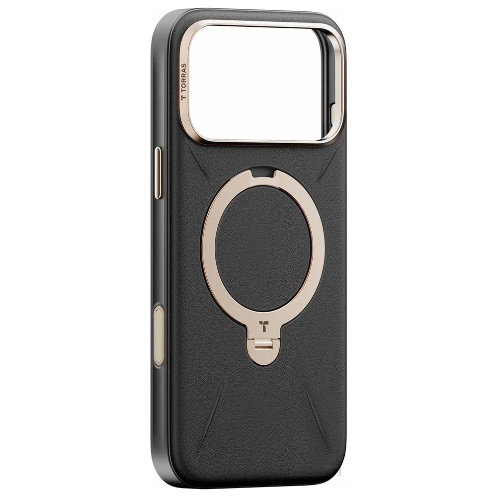 TORRAS Ostand Q3 VegSkin Series For iPhone 18 Pro Max / 17 Pro Max Case Compatible with MagSafe Kickstand Phone Cover - Black - 1