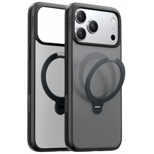 TORRAS Ostand Q3 Spin Series For 18 Pro Max / 17 Pro Max Case Magnetic Rotating Kickstand PC + TPU Phone Cover - Black - 1