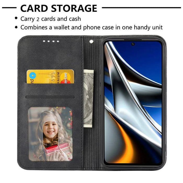 For Realme 10 4G Imprinted Rhombus Pattern PU Leather Phone Case Calf Texture Magnetic Auto-absorbed Wallet Stand Cover - Black - 2