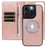 For iPhone 15 Pro Magnetic Case Detachable 2 in 1 Leather Wallet Phone Cover - Rose Gold - 4