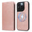 For iPhone 15 Pro Magnetic Case Detachable 2 in 1 Leather Wallet Phone Cover - Rose Gold - 5