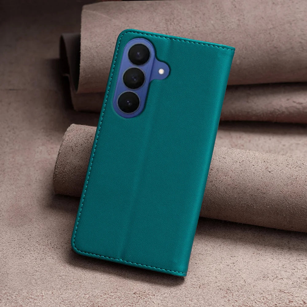 BINFEN COLOR for Samsung Galaxy A18 5G / Galaxy A17 5G / Galaxy A17 4G / Galaxy A26 5G / Galaxy A18 4G Leather Case  BF18 Phone Stand Cover with Card Slots - Green - 4