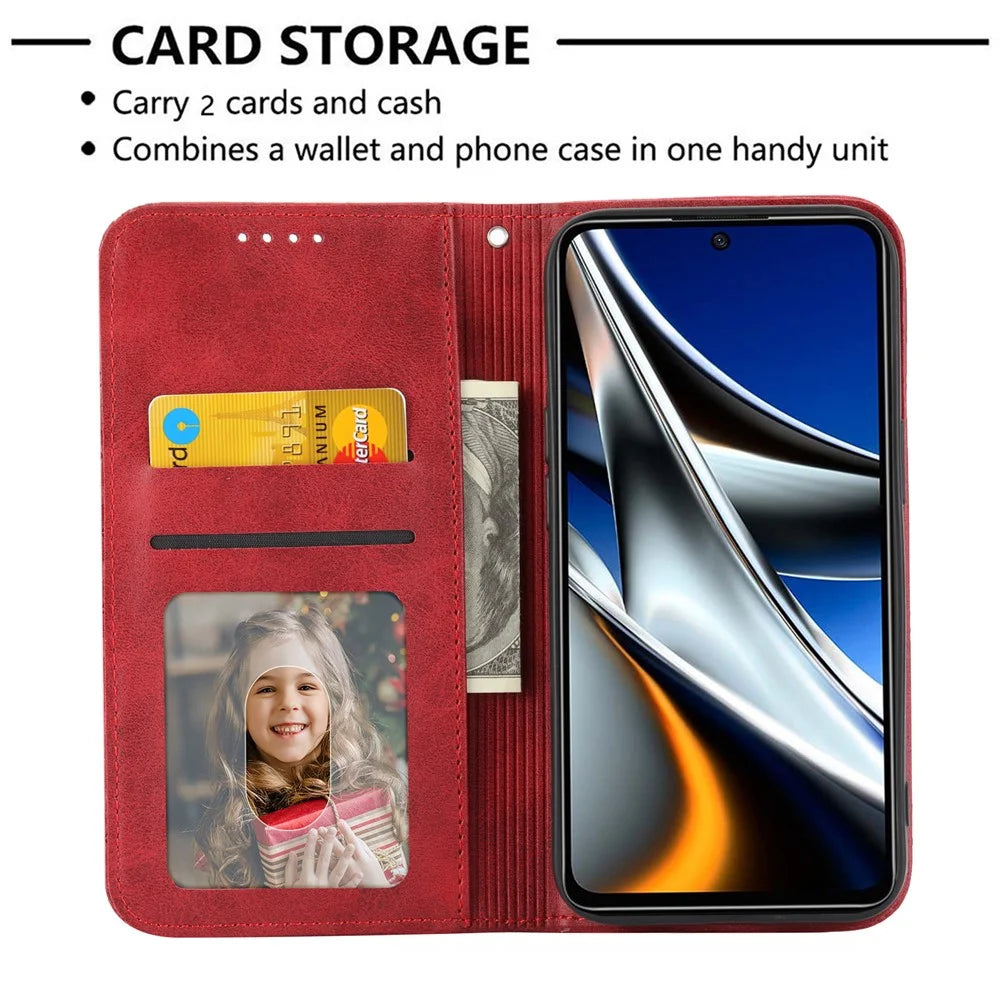 For Samsung Galaxy A04e 4G / F04 4G / M04 4G Imprinted Rhombus Pattern Calf Texture Phone Case PU Leather Wallet Stand Magnetic Closure Cover - Red - 2