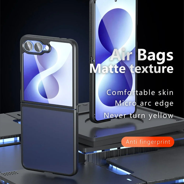 For Samsung Galaxy Z Flip8 Case Skin-Touch TPU + PC Matte Phone Back Cover - Transparent Black - 3