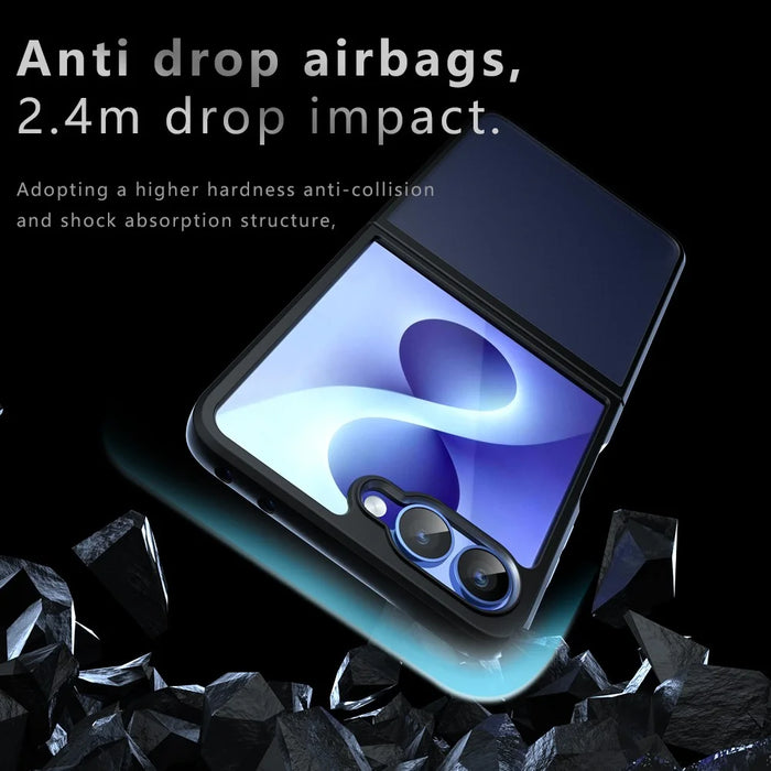 For Samsung Galaxy Z Flip8 Case Skin-Touch TPU + PC Matte Phone Back Cover - Transparent Black - 7