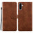 For Samsung Galaxy A36 5G  /  A37 5G Wallet Case Imprinted Ethnic Pattern Leather Phone Cover with Wrist Strap - Brown - 1