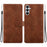 For Samsung Galaxy S26 Wallet Case Imprinted Ethnic Pattern Leather Phone Cover with Wrist Strap - Brown - 1