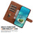 For Samsung Galaxy S26 Wallet Case Imprinted Ethnic Pattern Leather Phone Cover with Wrist Strap - Brown - 3