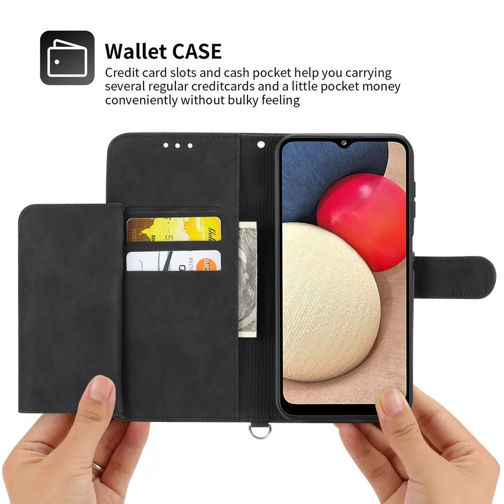 For Samsung Galaxy A54 5G Phone Carrying Wristlet Pouch Wallet Phone Cover Skin-touch Feeling Imprinted Flowers Stand Leather Case with Strap - Black - 4
